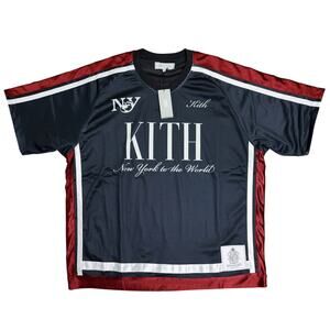Kith Mesh Leon Jersey Black Red White Size XL
